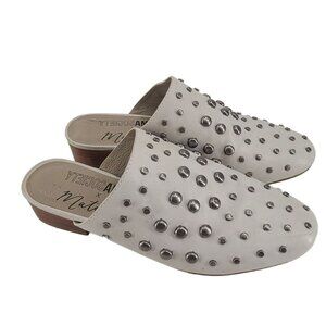 Society Amuse Matisse Women's Slip on  Mule Stud Detail White Sandals Size 6M